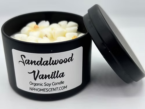 Sandalwood Vanilla Organic Soy Candle
