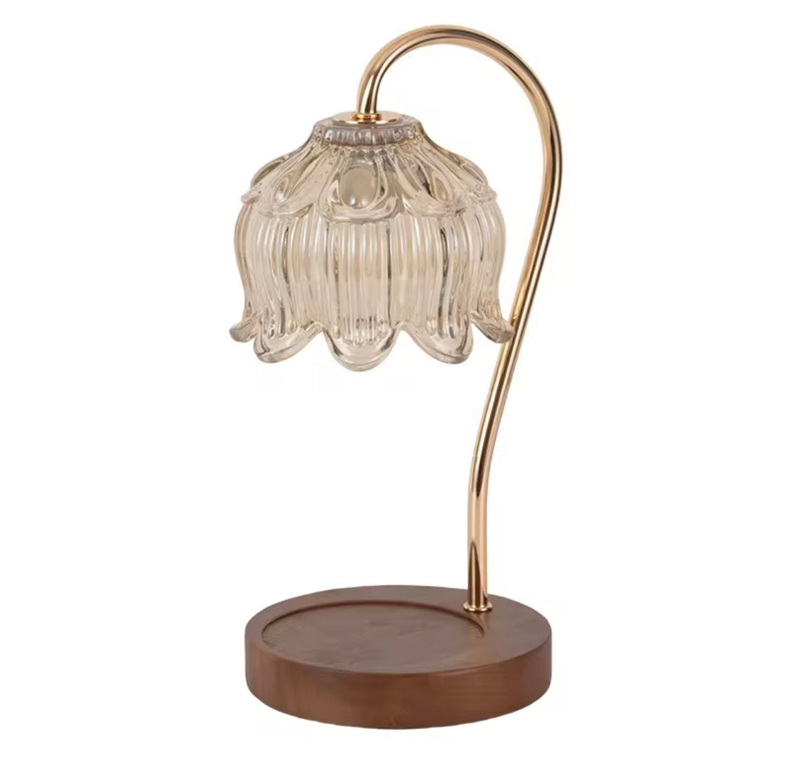 Lotus Flower Candle Warmer Lamp, Dimmable, with Timer