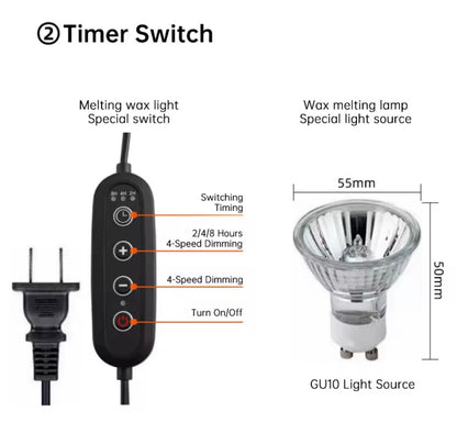 Lotus Flower Candle Warmer Lamp, Dimmable, with Timer